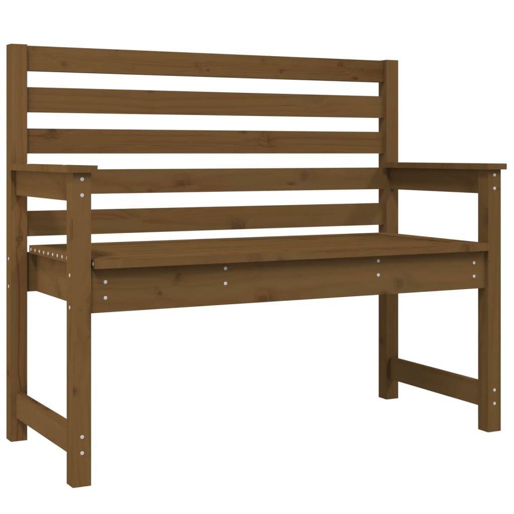 Maison Chic - Banc de jardin - Banc d'extérieur - Banquette marron miel 109x48x91,5 cm bois de pin massif - Imagen 1