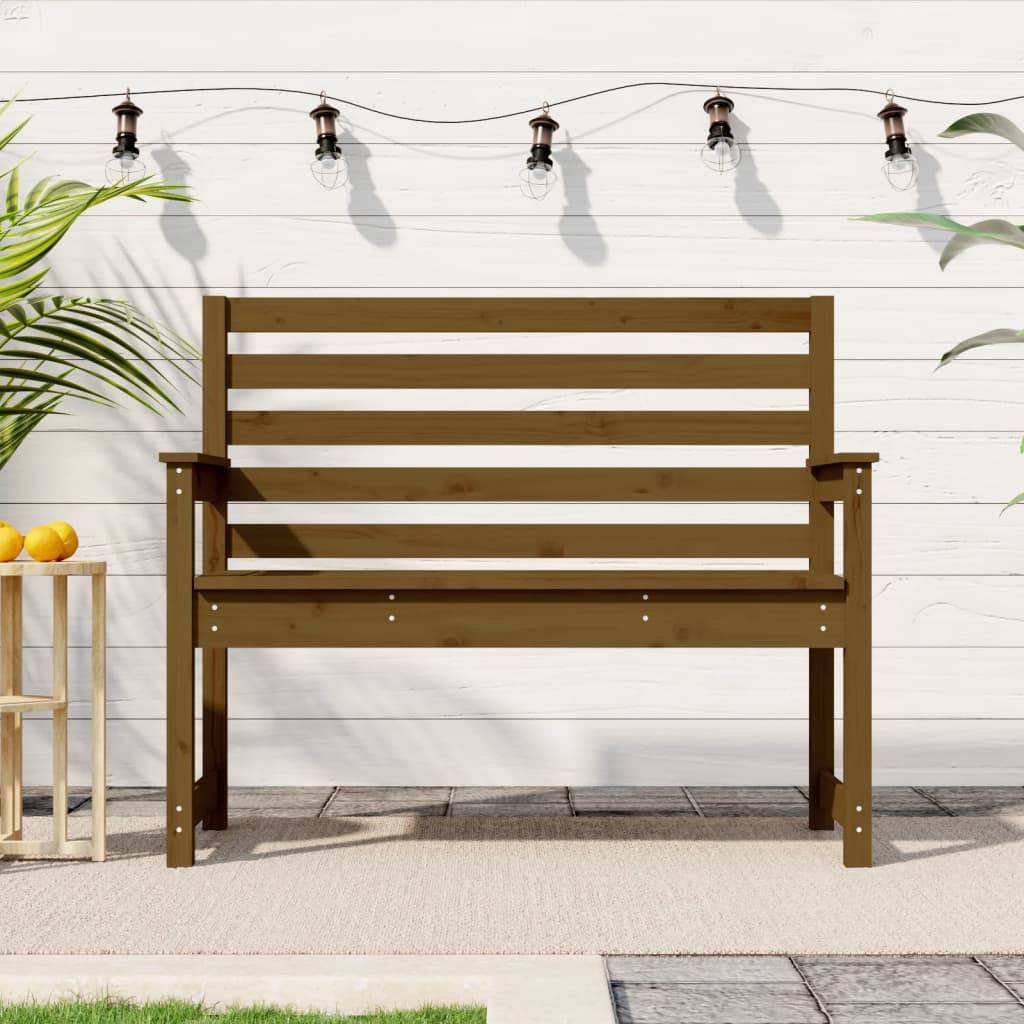 Maison Chic - Banc de jardin - Banc d'extérieur - Banquette marron miel 109x48x91,5 cm bois de pin massif - Imagen 2