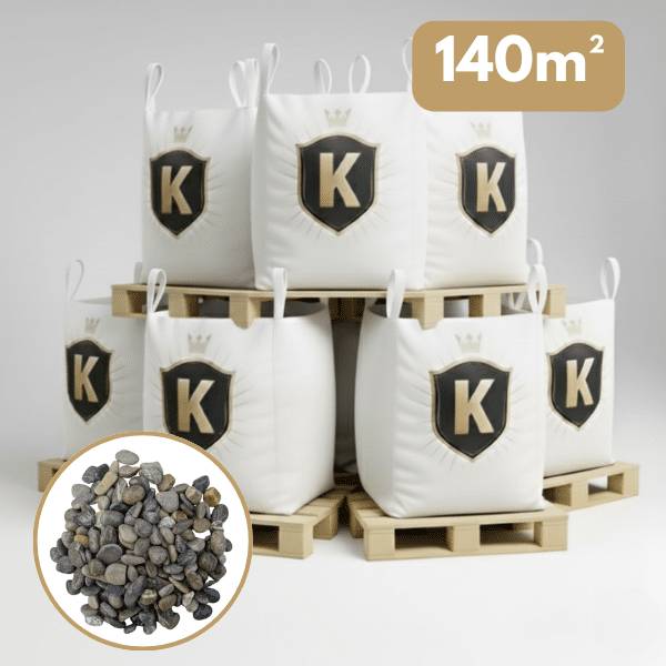 Gravier rivière gris 16/22,4 mm – Pack 7 Big Bag +/- 1,5T – 140 m² - Image 1