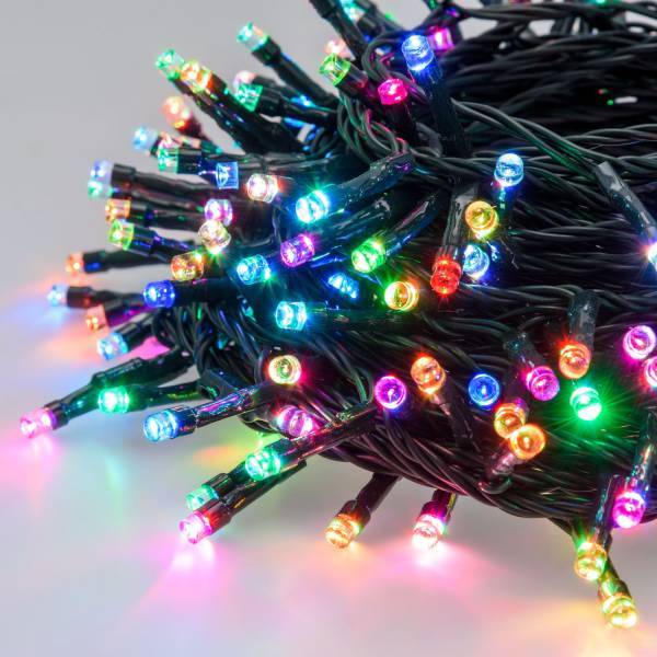Lotti - Guirlande Lumineuse Crazy 20m effet Flash RGB 200 LED câble vert IP44 Lotti - Imagen 1