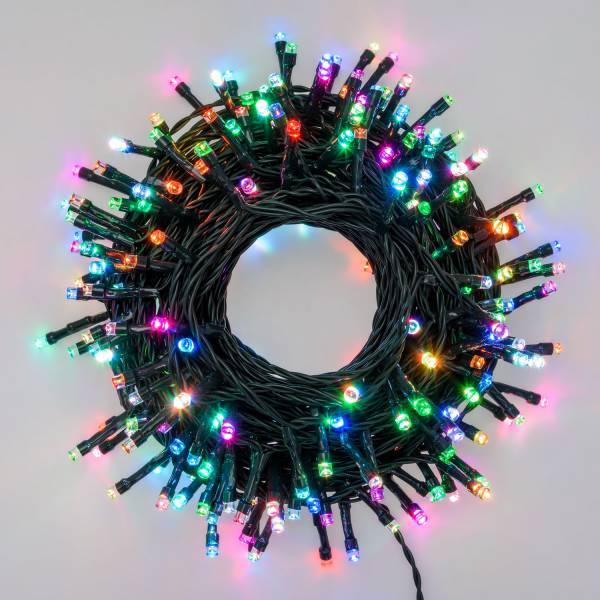 Lotti - Guirlande Lumineuse Crazy 20m effet Flash RGB 200 LED câble vert IP44 Lotti - Imagen 4