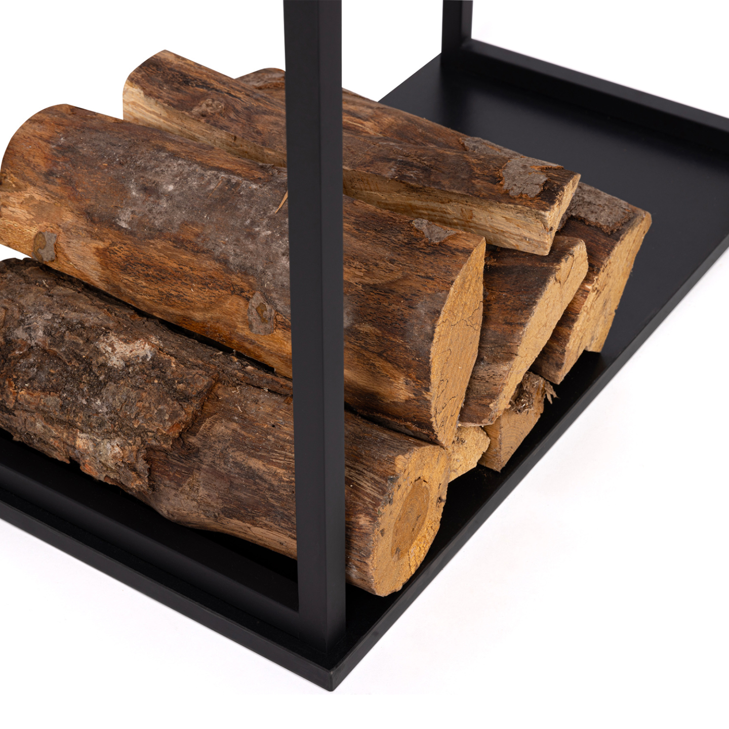 Range bûches vertical large avec 2 étagères 33 x 66 x 112 cm pour cheminée - Image 3