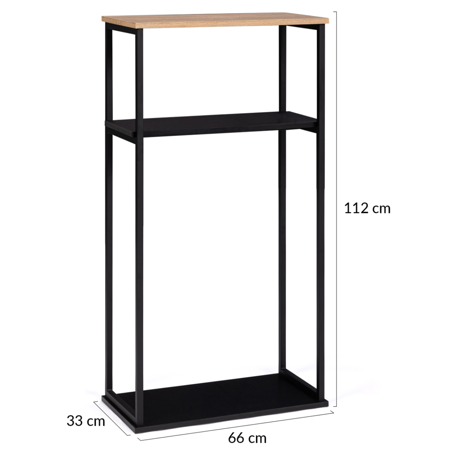 Range bûches vertical large avec 2 étagères 33 x 66 x 112 cm pour cheminée - Image 5