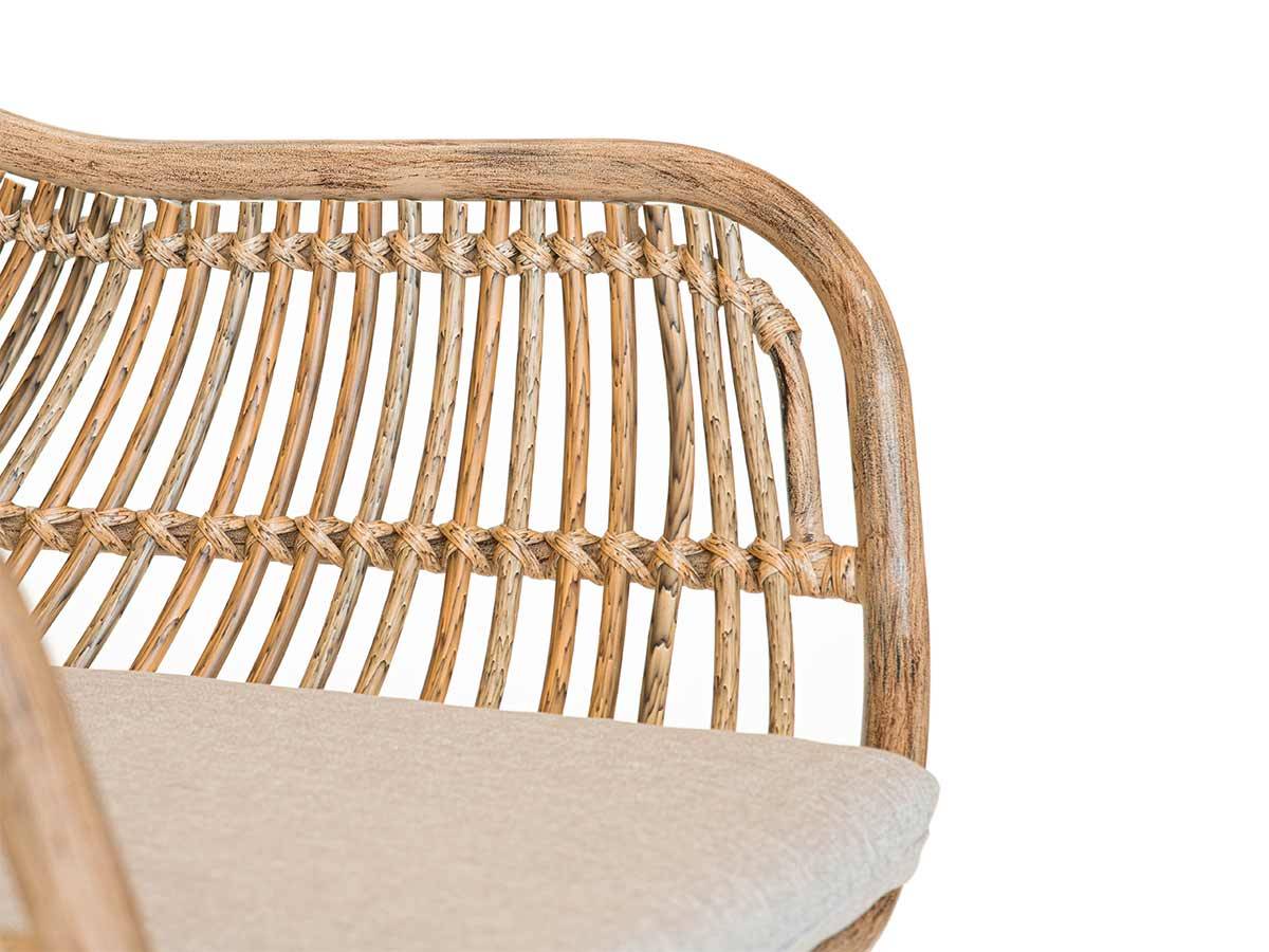 Lot de 4 Fauteuils de jardin en résine tressée + coussin chiné gris/beige Pemba - Jardiline - Imagen 4