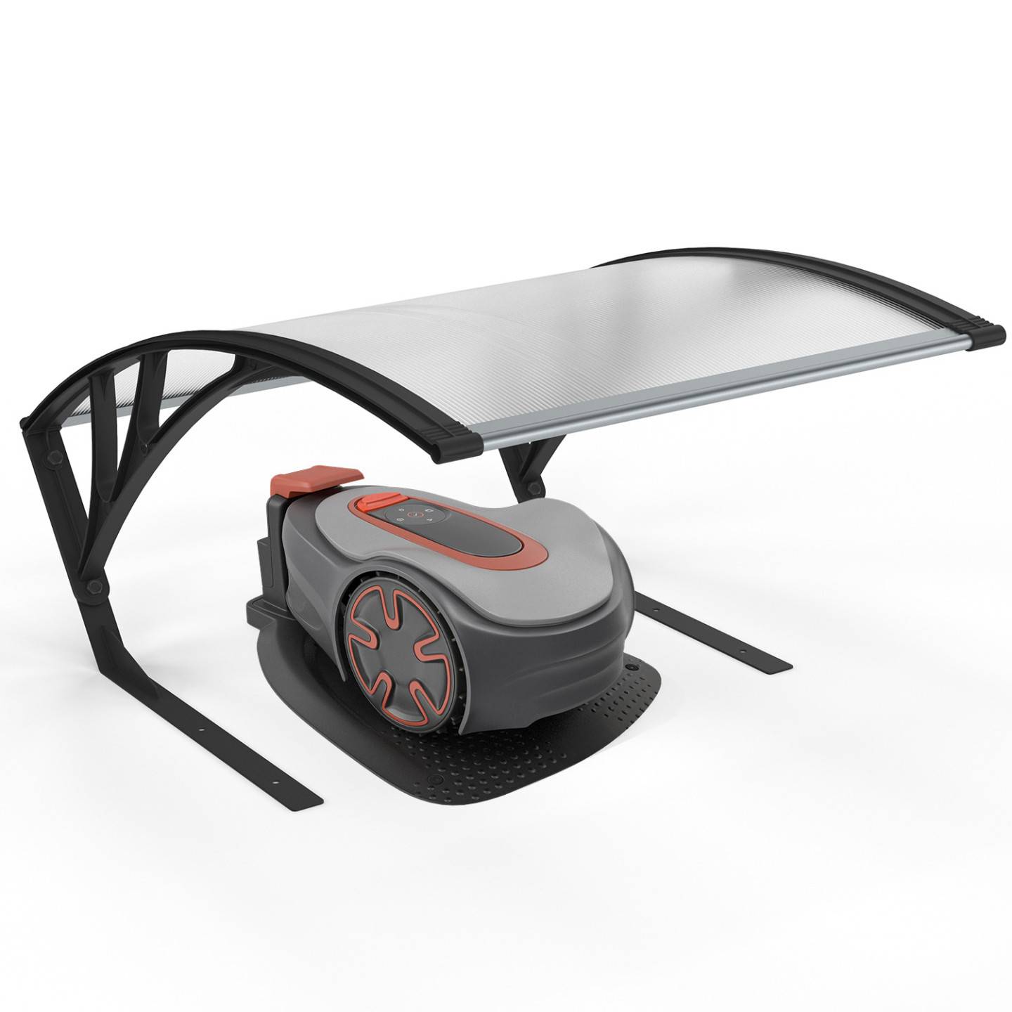 IDMARKET - Toit de protection UV en polycarbonate pour robot tondeuse gris anthracite - Image 2