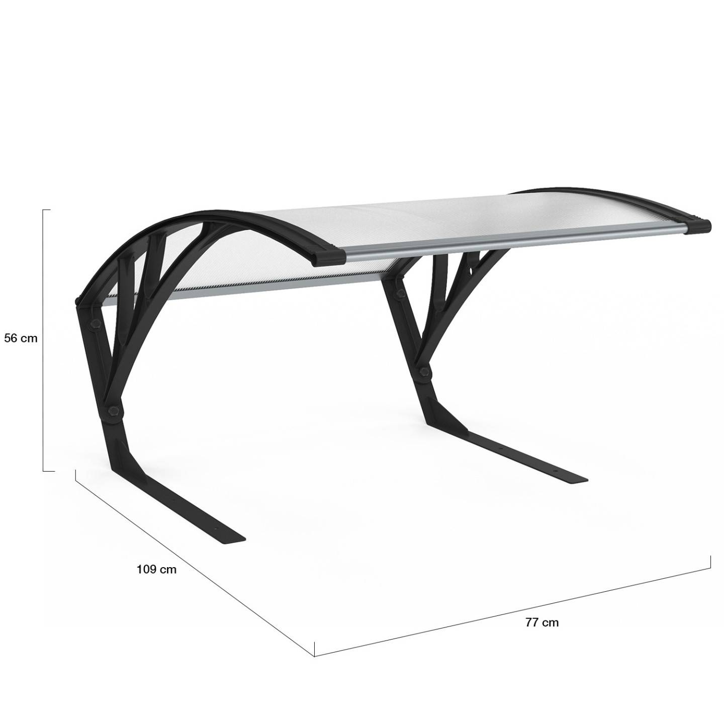 IDMARKET - Toit de protection UV en polycarbonate pour robot tondeuse gris anthracite - Image 5