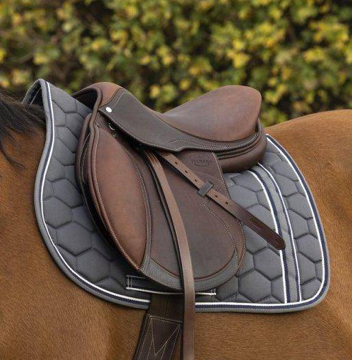 Tapis de selle EQUITHEME « Ligne" - Gris - Imagen 1