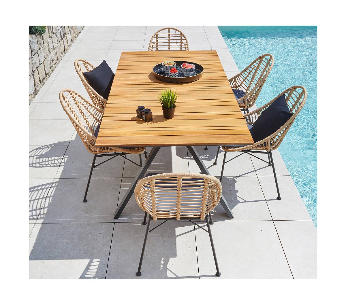 6 places - CINCINNATI USHUAIA en Aluminium - Ensemble table et chaises de jardin - Imagen 3
