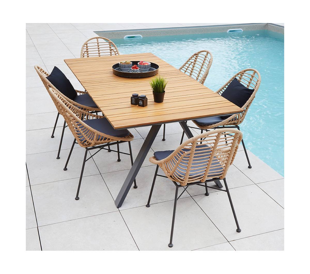 6 places - CINCINNATI USHUAIA en Aluminium - Ensemble table et chaises de jardin - Imagen 1