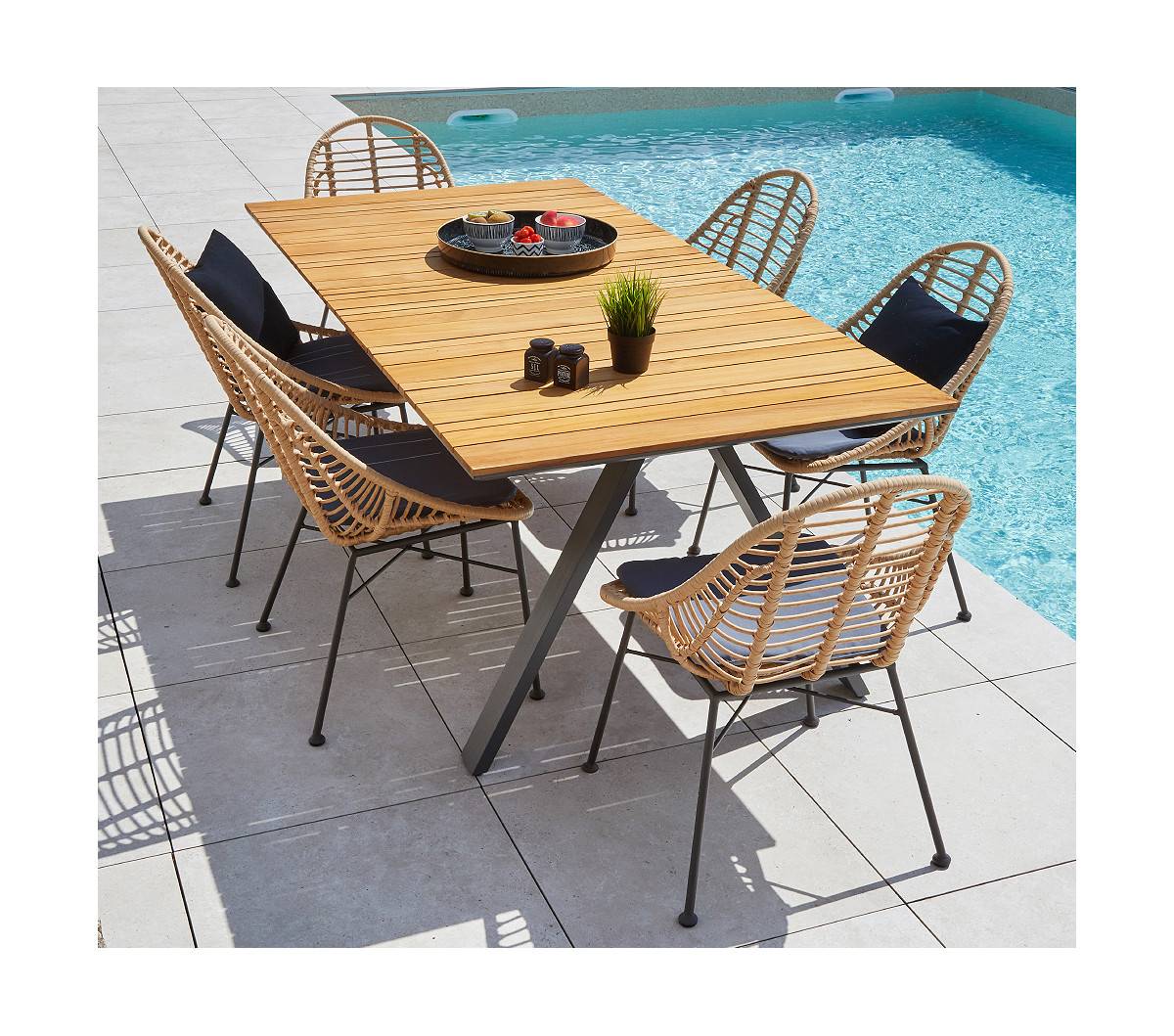 6 places - CINCINNATI USHUAIA en Aluminium - Ensemble table et chaises de jardin - Imagen 2
