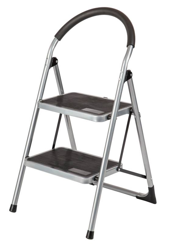Escabeau 2 marches acier avec appui confortable et marches extra larges - ESCALO