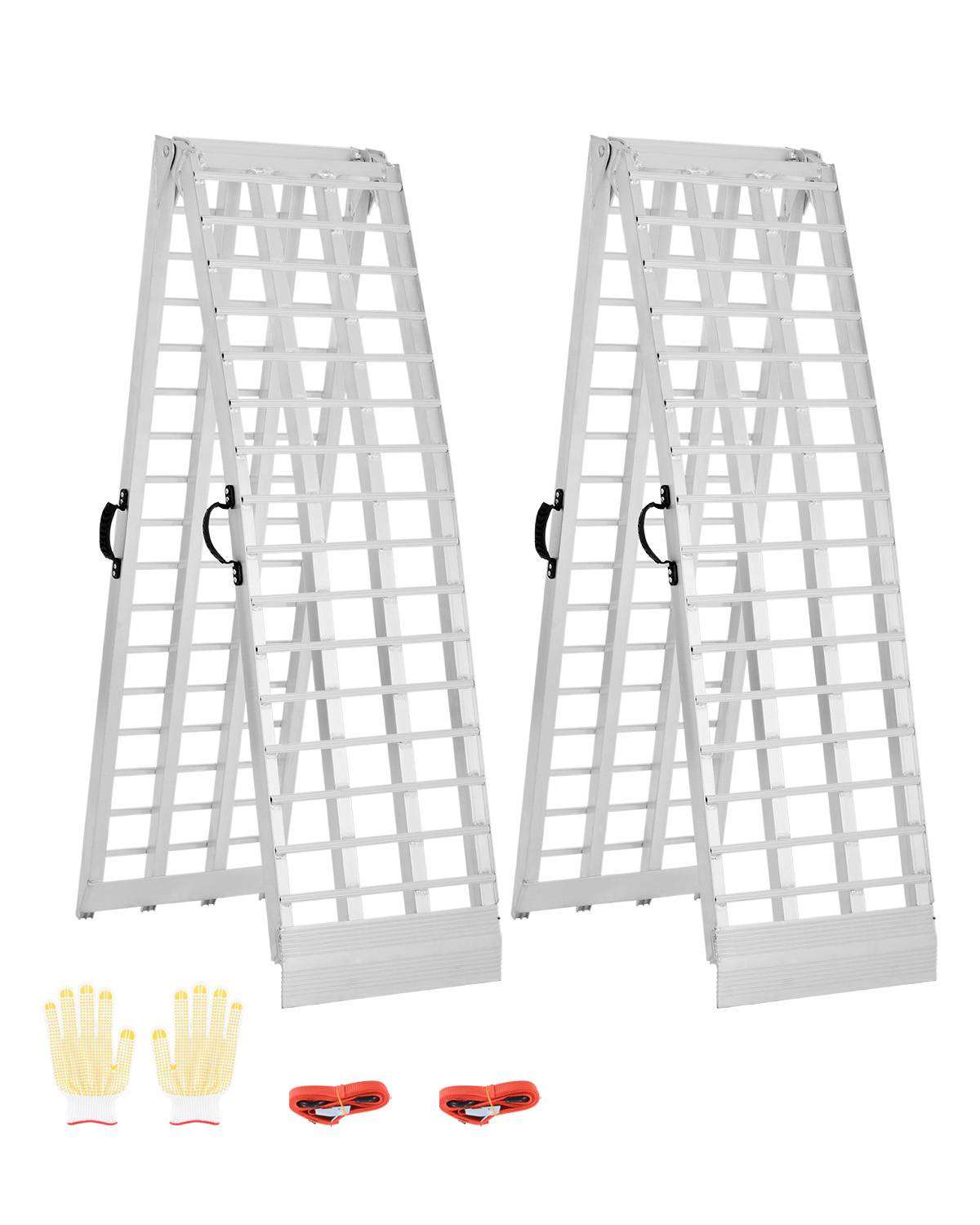 VEVOR Rampe d'accès aluminium pliable, 2 pièces, capacité 907 kg, surface large, pour VTT, UTV, moto, vélo.