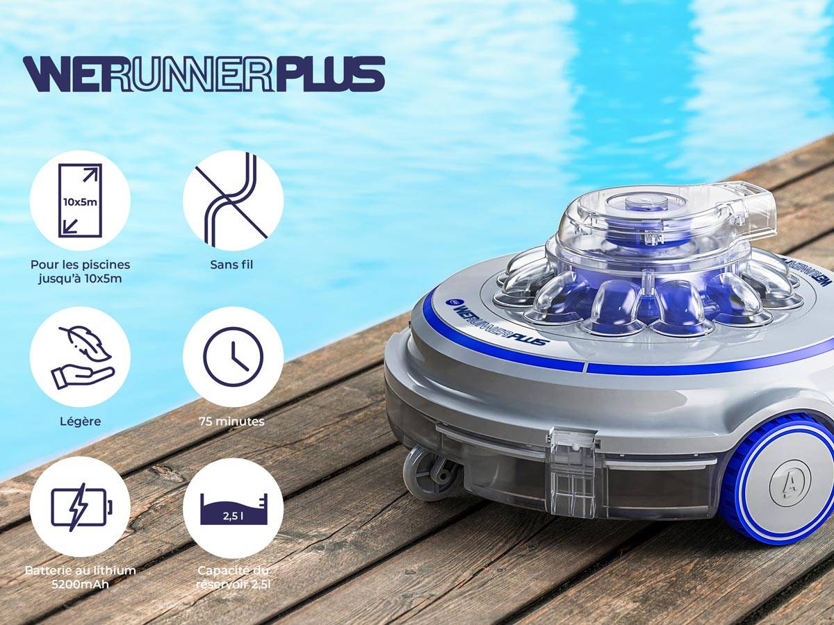 Gre Pools - Robot à batterie rechargeable pour piscines hors-sol et enterrées jusqu'à 10 x 5 m Gre Pools - Image 5