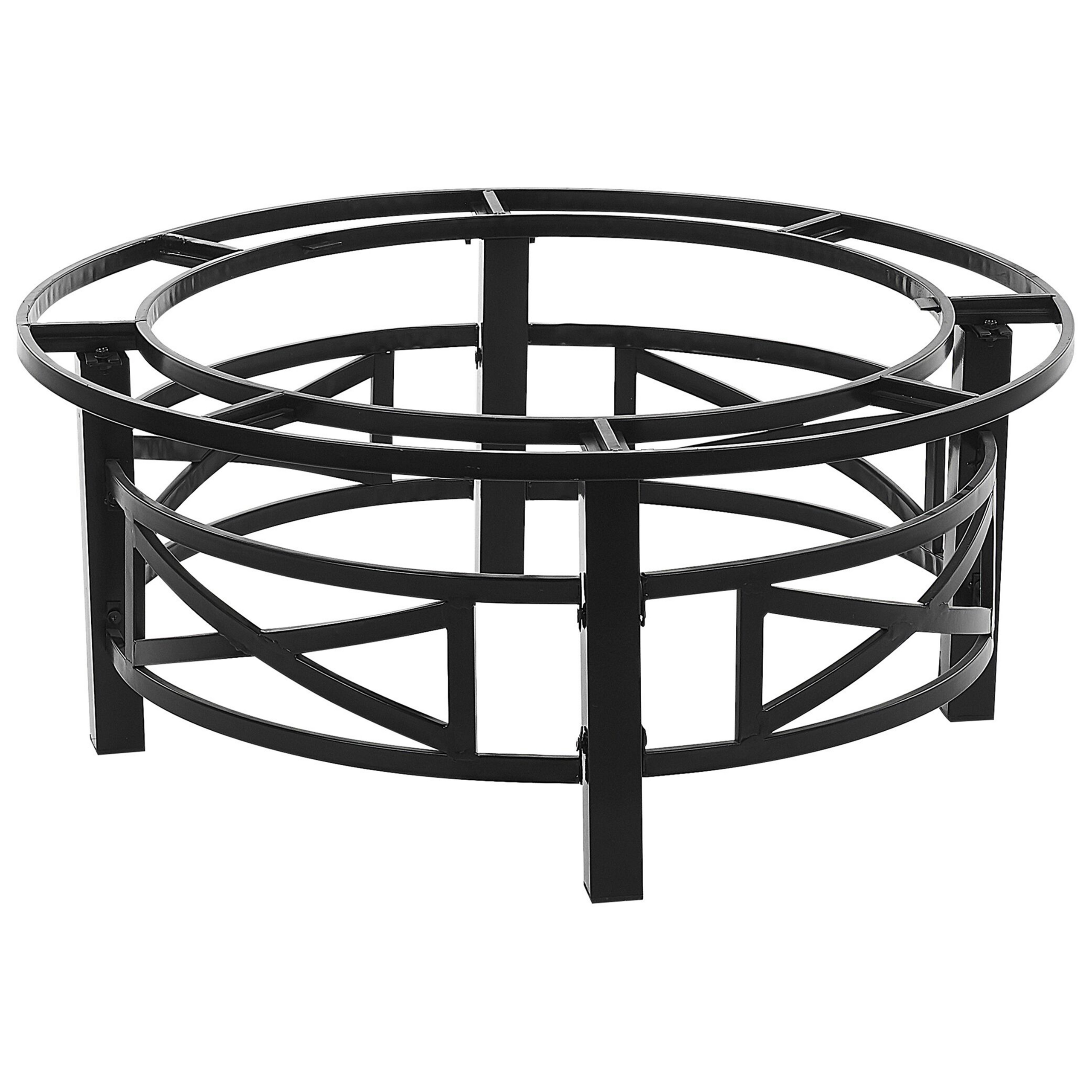 Beliani - Braséro de Jardin en Acier Noir et Céramique Beige Chauffage Extérieur avec Fonction Barbecue Pratique et Elégant - Imagen 8