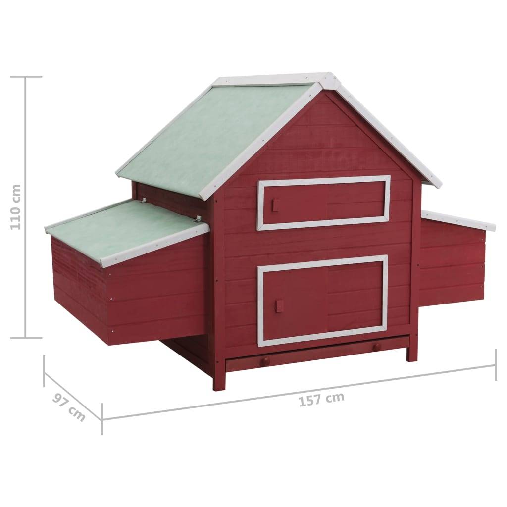 Helloshop26 - Poulailler 157 x 97 x 110 cm bois rouge - Imagen 6
