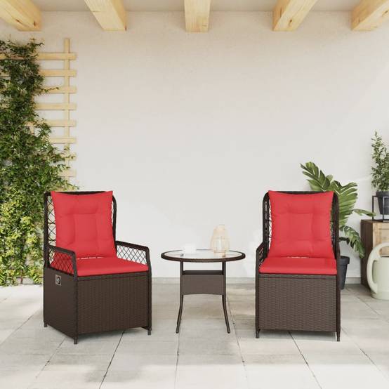 Chaise bois composite tissu marron 55 x 60 x 93 cm - p3 - Image 3