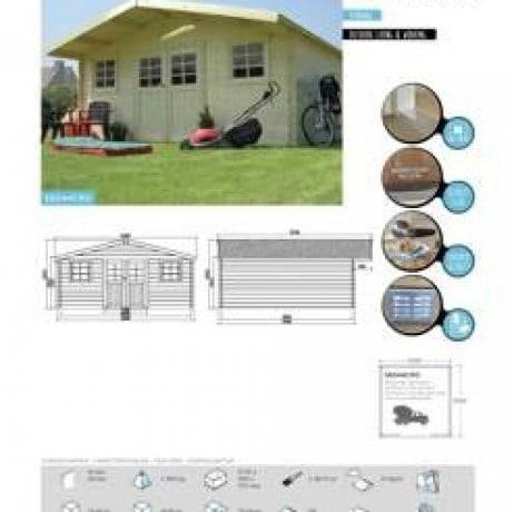 Abri de jardin MONTREUX en bois  23,46 m², Toiture Toit standard (roofing), Plancher Non - Imagen 5