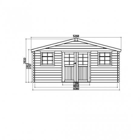 Abri de jardin MONTREUX en bois  23,46 m², Toiture Toit standard (roofing), Plancher Non - Imagen 2
