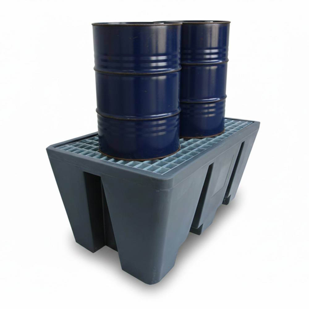 Bac de rétention pehd 300l eco pour 2 fûts - plast'up rotomoulage - Image 1