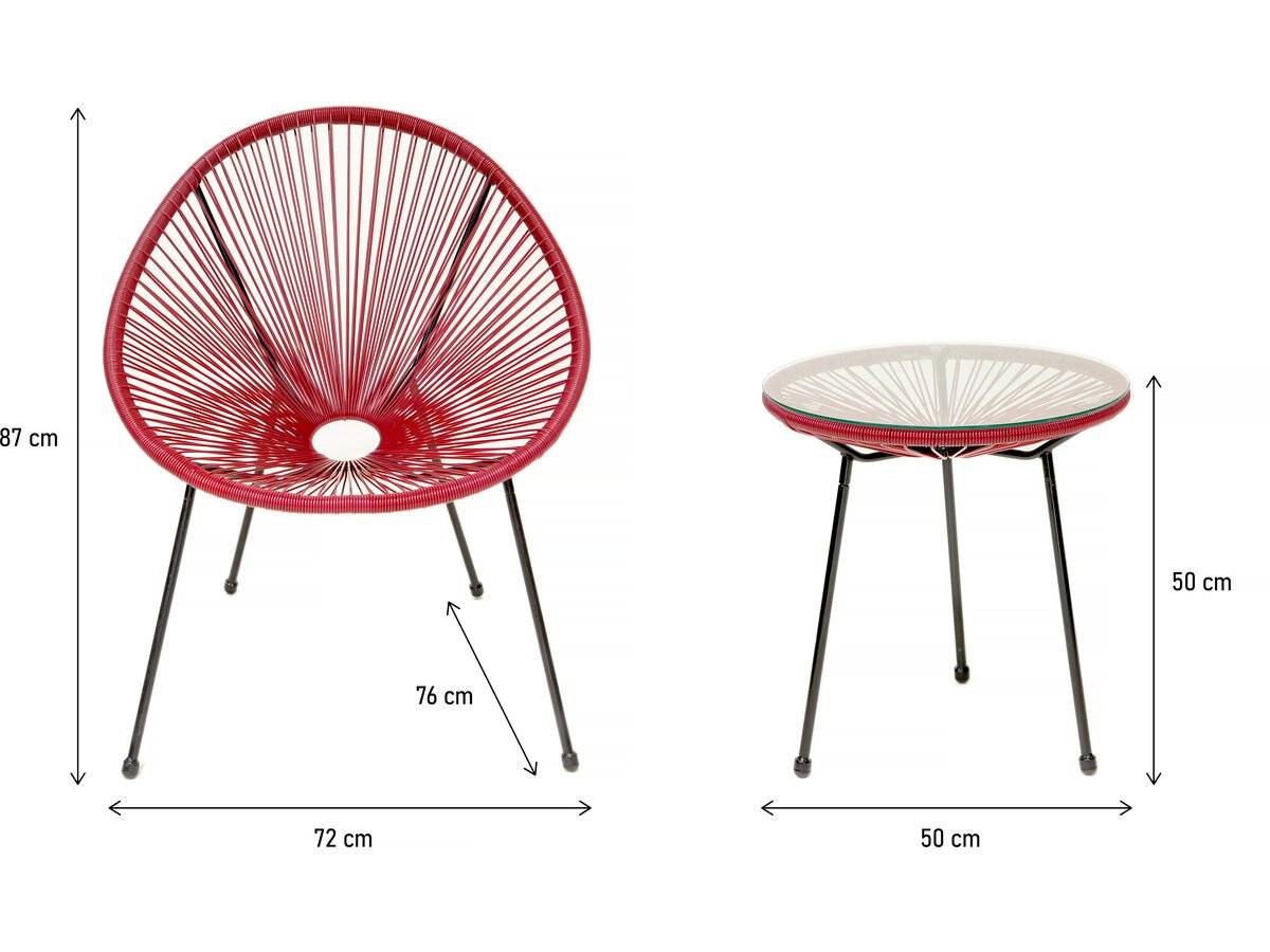 Ensemble De Jardin Acapulco  "liana" - 2 Places - Rouge -habitat Et Jardin - Image 3