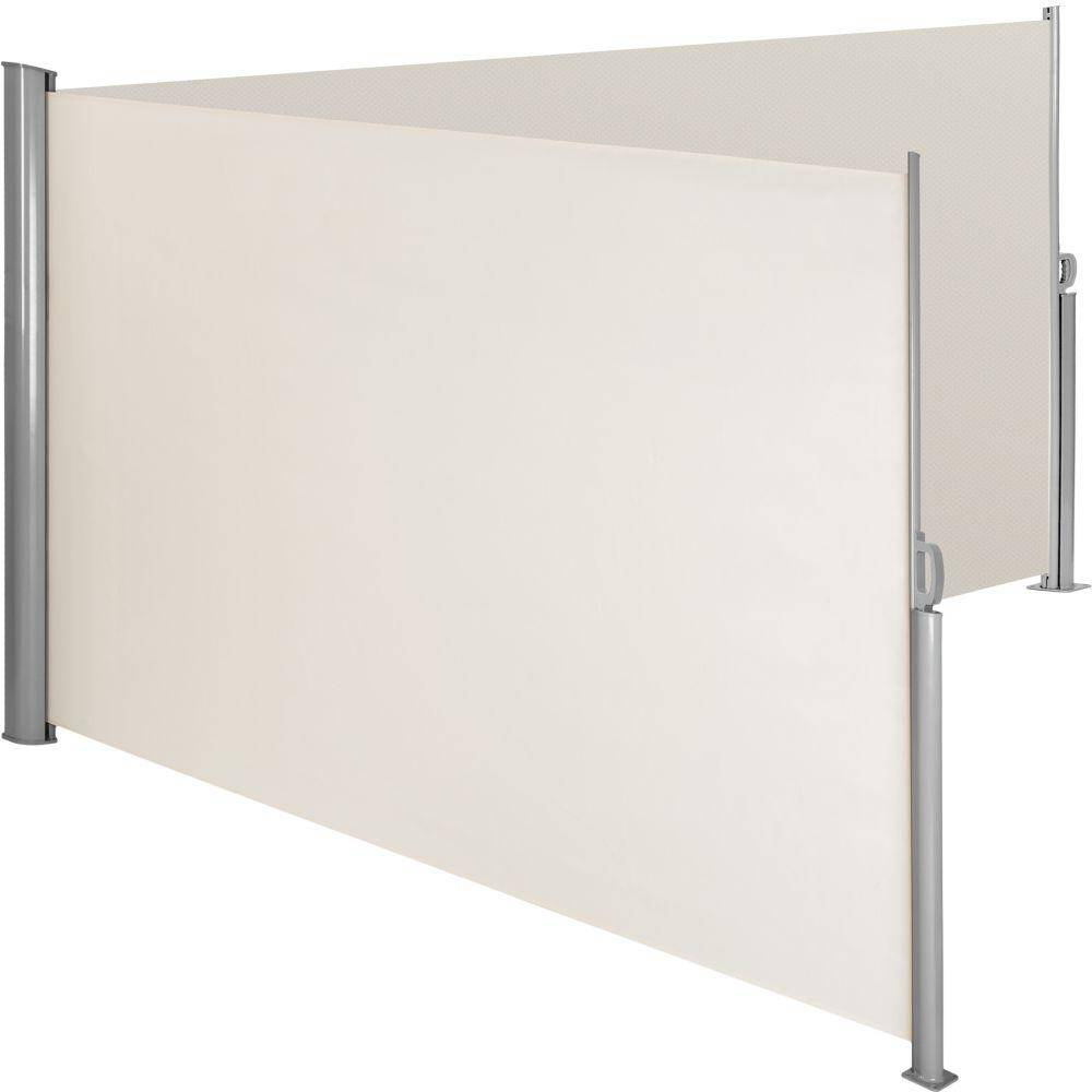 Helloshop26 - Auvent store latéral brise-vue paraventrétractable double beige 200 x 600 cm - Imagen 1