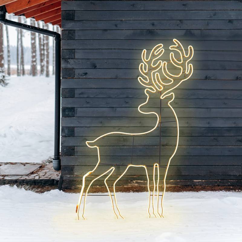 Lotti - Grand Renne lumineux Néon 2D H180cm 1560 LED Blanc chaud Fixe 230V extérieur professionnel Lotti - Imagen 1