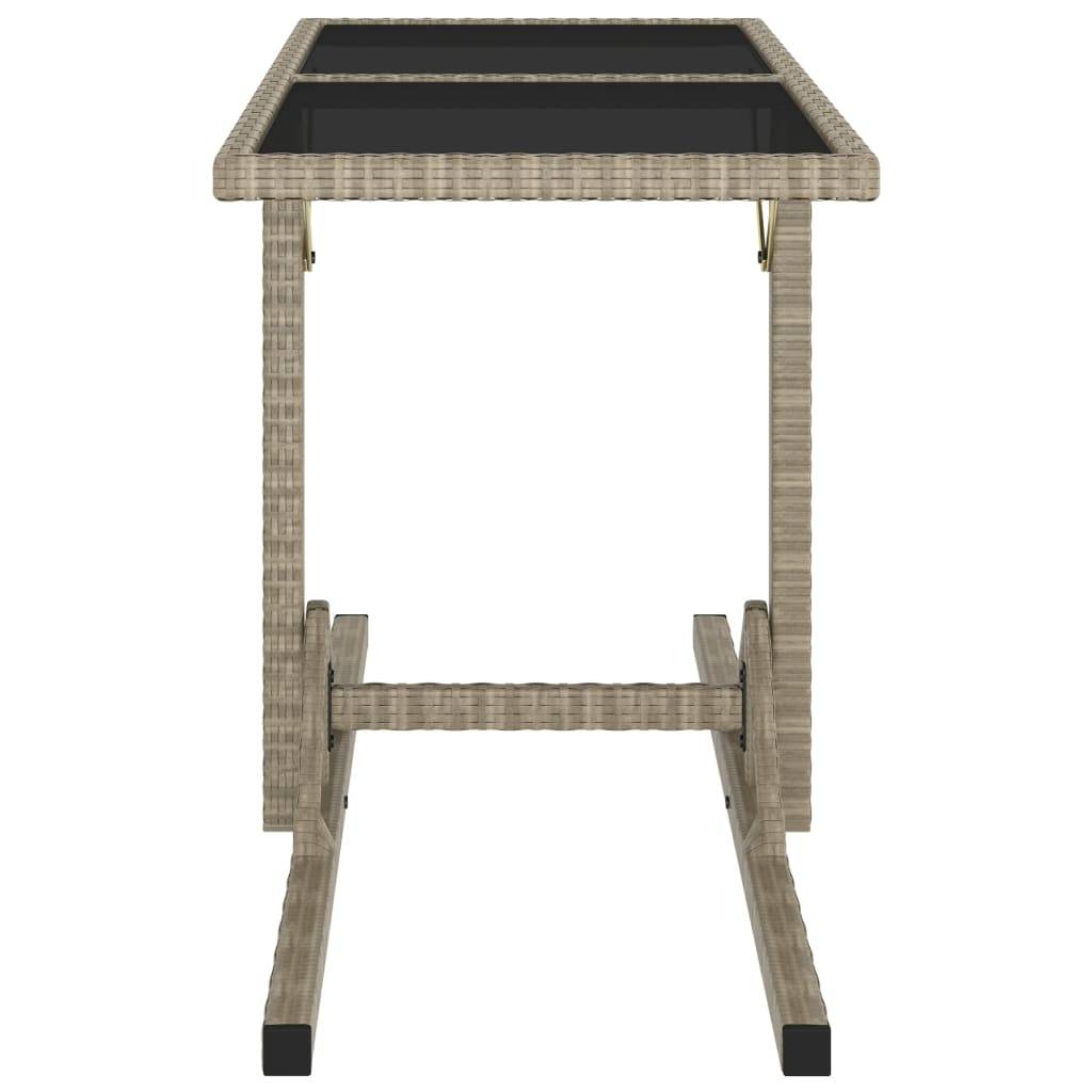 ComfortXL - Table à Manger de Jardin Beige en Résine Tressée et Verre, Design Moderne, 110x53 cm – ComfortXL Outdoor Living - Image 3
