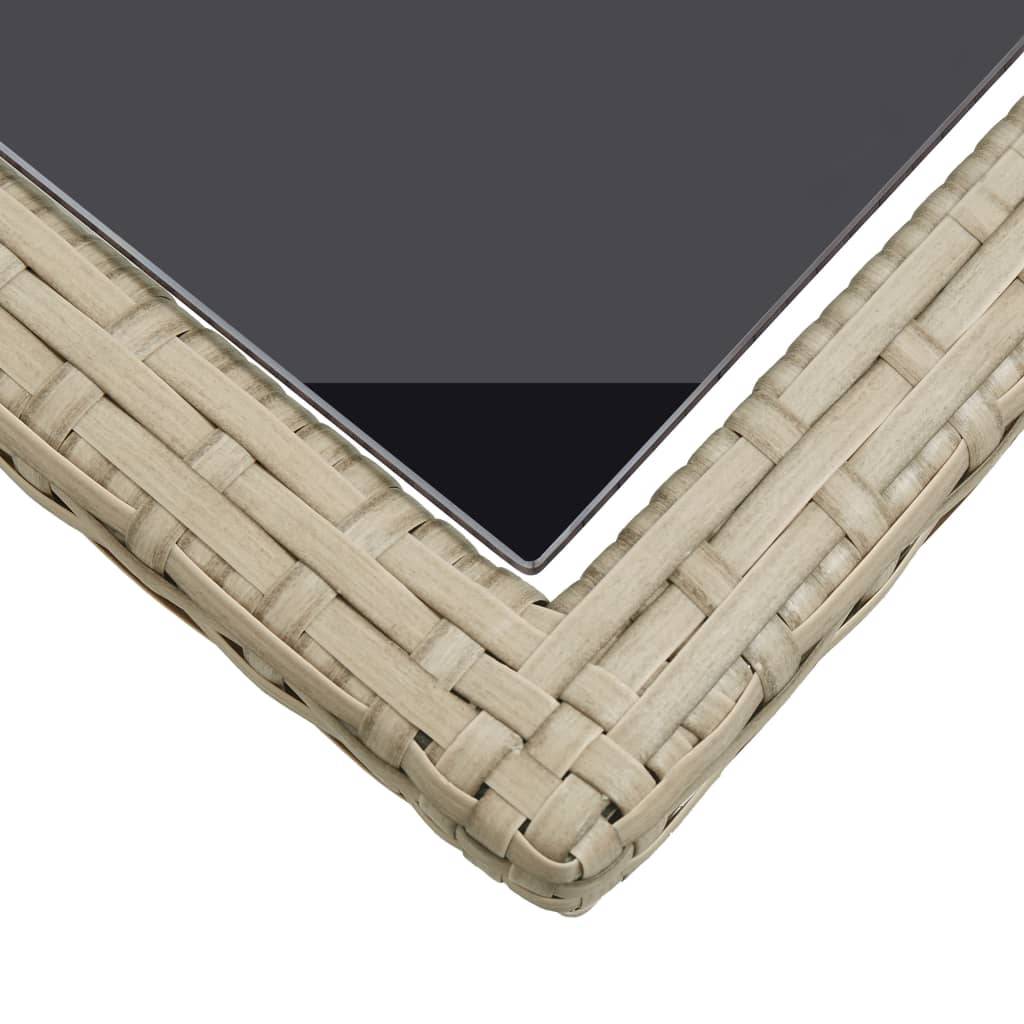 ComfortXL - Table à Manger de Jardin Beige en Résine Tressée et Verre, Design Moderne, 110x53 cm – ComfortXL Outdoor Living - Image 4