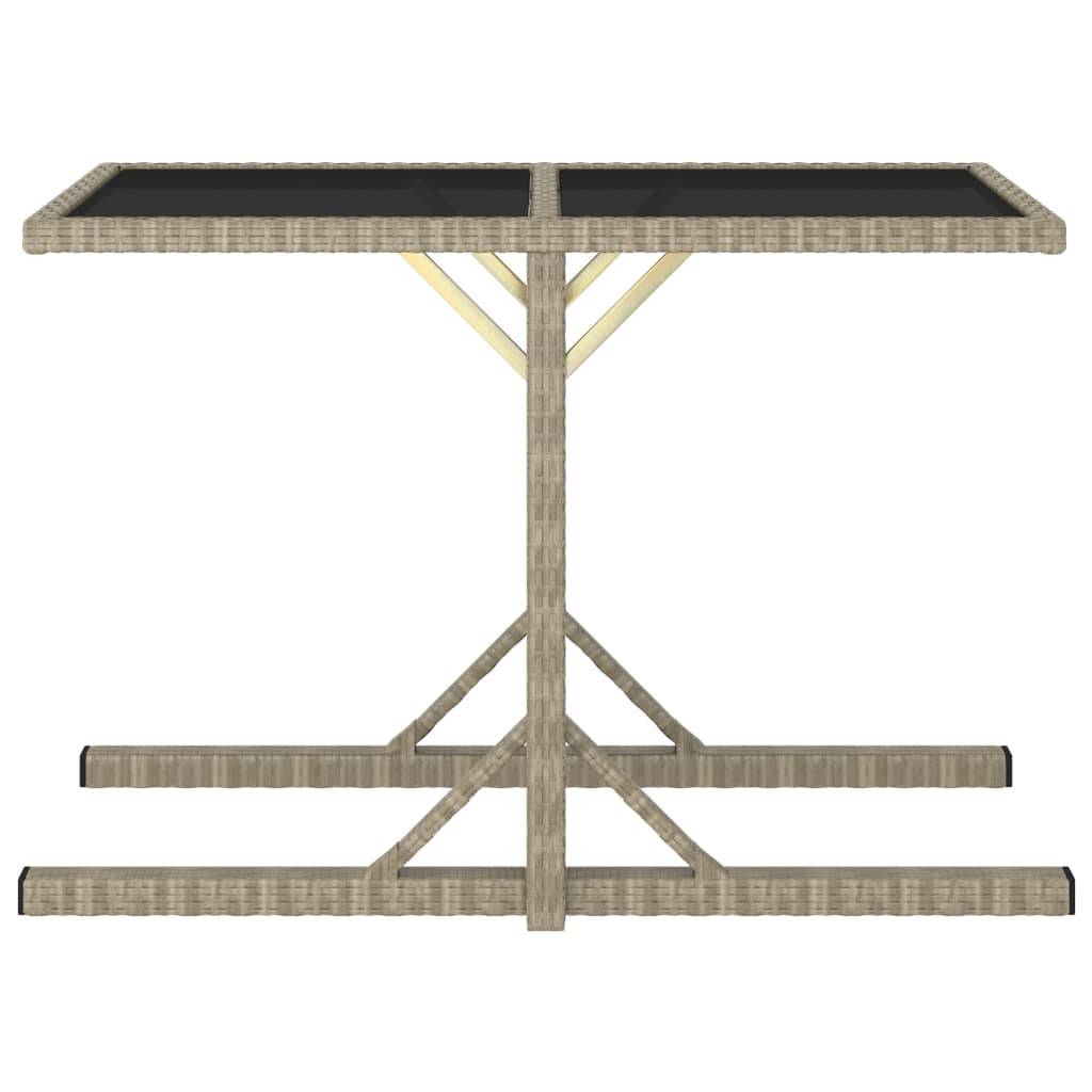 ComfortXL - Table à Manger de Jardin Beige en Résine Tressée et Verre, Design Moderne, 110x53 cm – ComfortXL Outdoor Living - Image 2