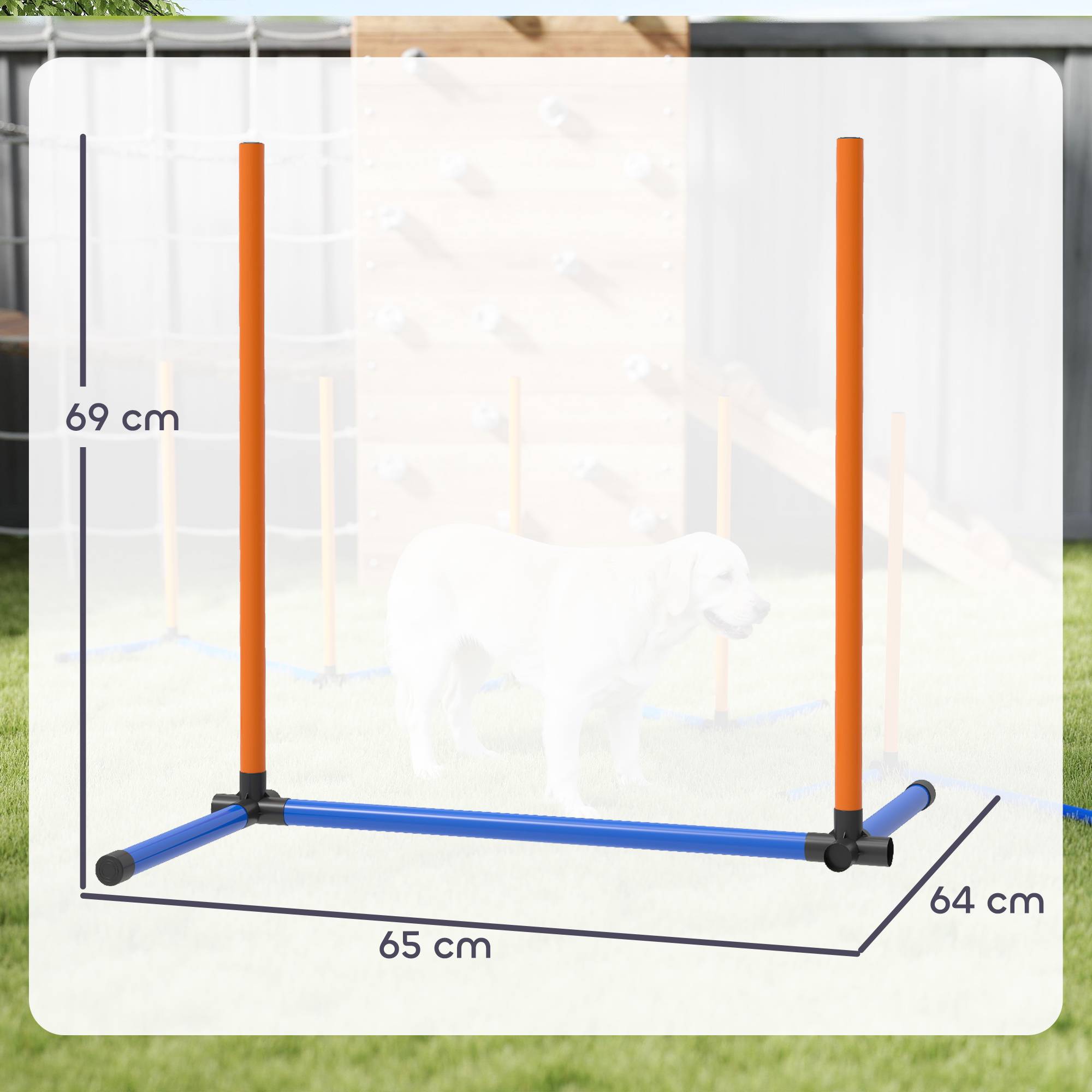 Kit d'agilité pour chien plastique orange 65 x 64 x 69 cm - PANGIVO - Image 5