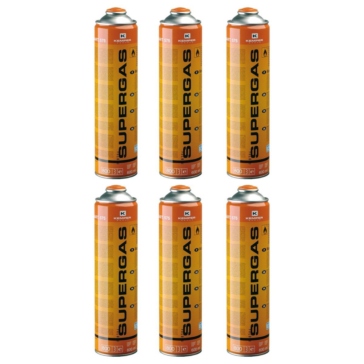 Pack de 6 Cartouches gaz 330g Bouteilles Butane propane 600ml Kemper Bonbonne gaz universelle valve 7/16 - Imagen 2