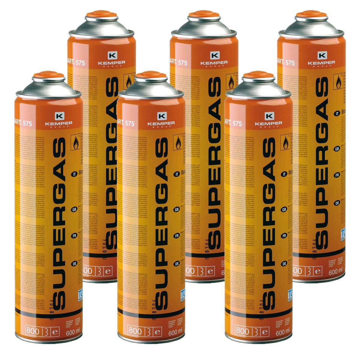 Pack de 6 Cartouches gaz 330g Bouteilles Butane propane 600ml Kemper Bonbonne gaz universelle valve 7/16 - Imagen 1