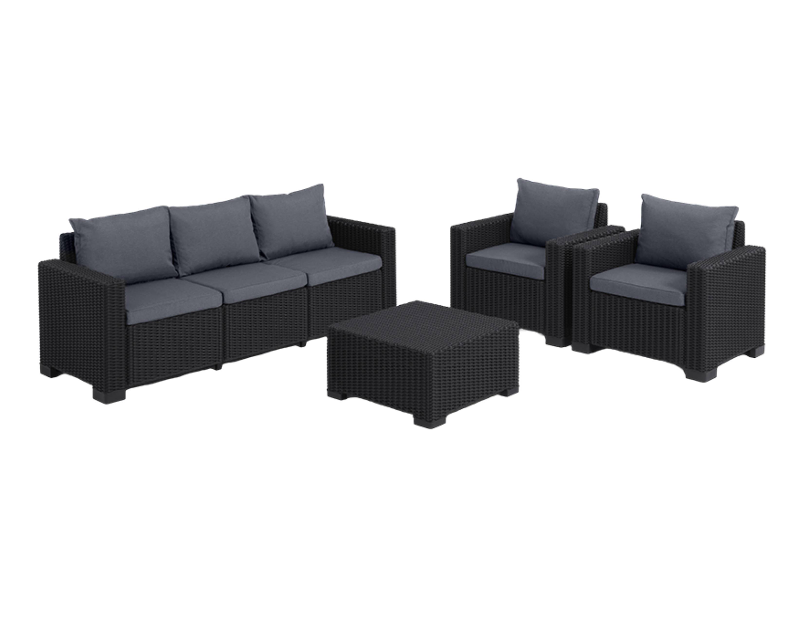 Keter - Salon de jardin 5 places California - Anthracite - KETER - Image 1