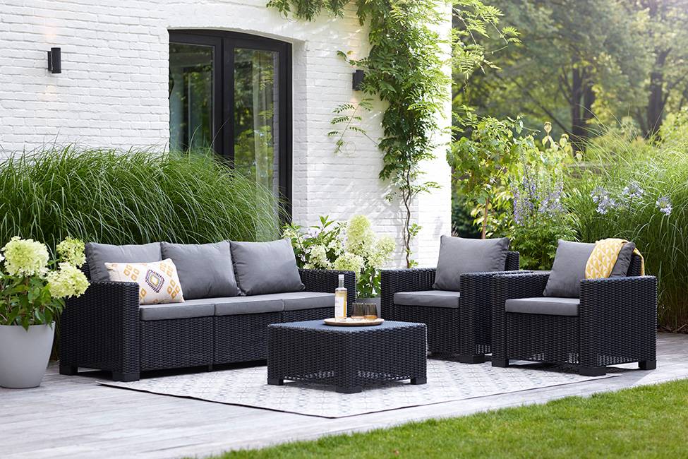 Keter - Salon de jardin 5 places California - Anthracite - KETER - Image 2