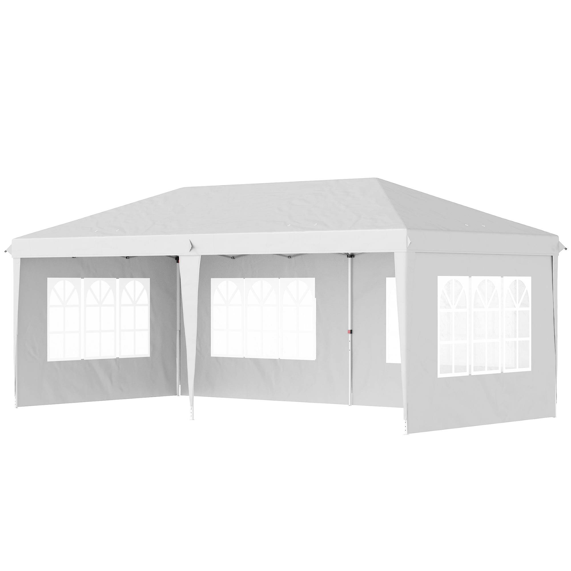 Tonnelle pliante polyester blanc 585 x 295 x 270 cm - PANGIVO - Image 2