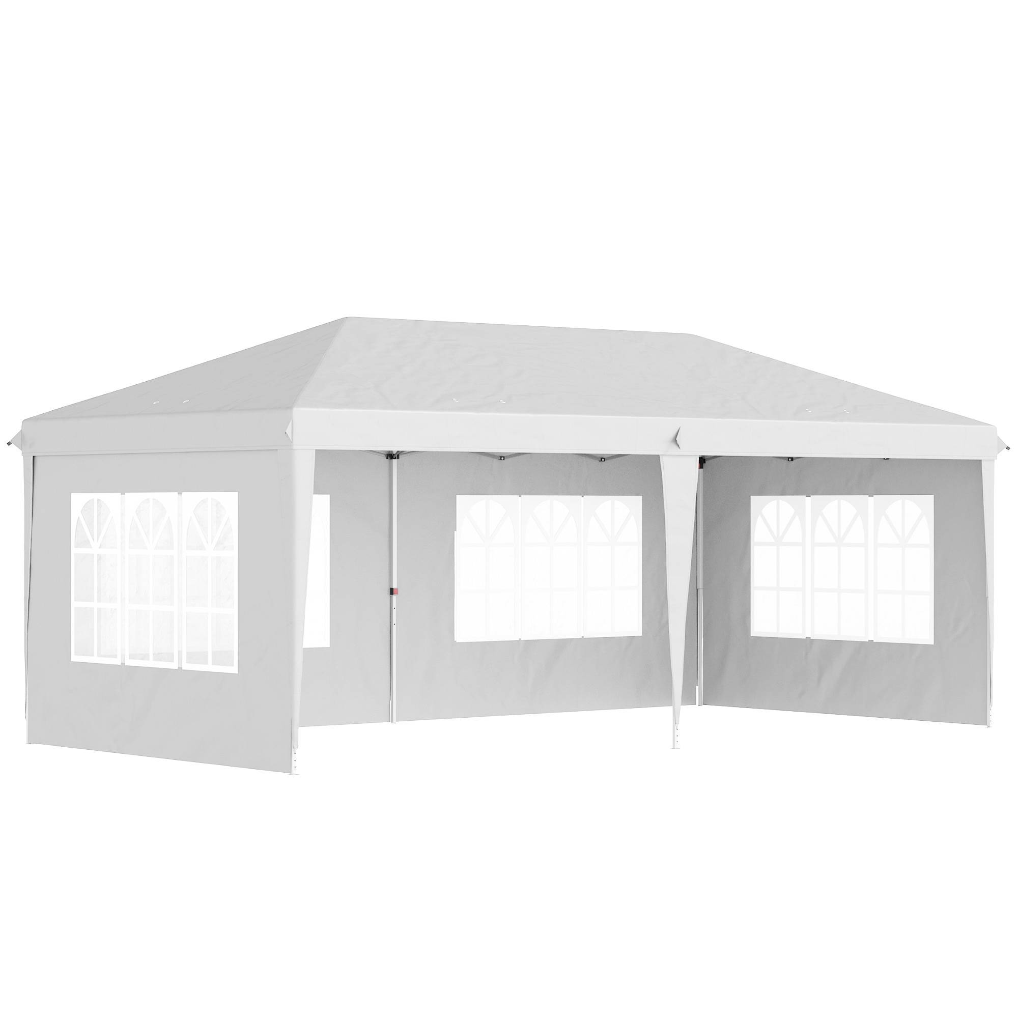 Tonnelle pliante polyester blanc 585 x 295 x 270 cm - PANGIVO - Image 1