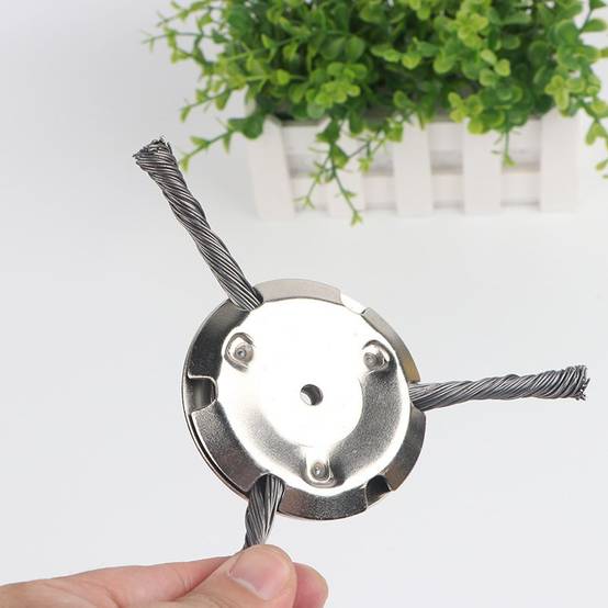 Tête de coupe-fil - Brosse métallique - Pour tondeuses à gazon - 6 lames / 3 lames - Trou intérieur de 5 mm - Lot de 2 - Argent-Lytech - Image 8