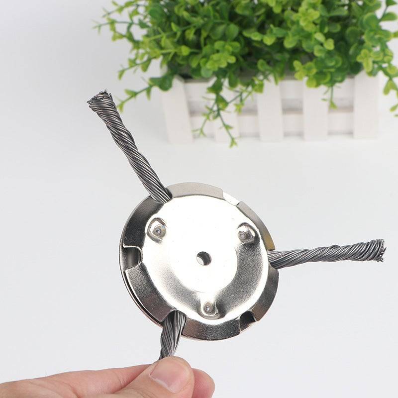 Tête de coupe-fil - Brosse métallique - Pour tondeuses à gazon - 6 lames / 3 lames - Trou intérieur de 5 mm - Lot de 2 - Argent-Lytech - Image 8