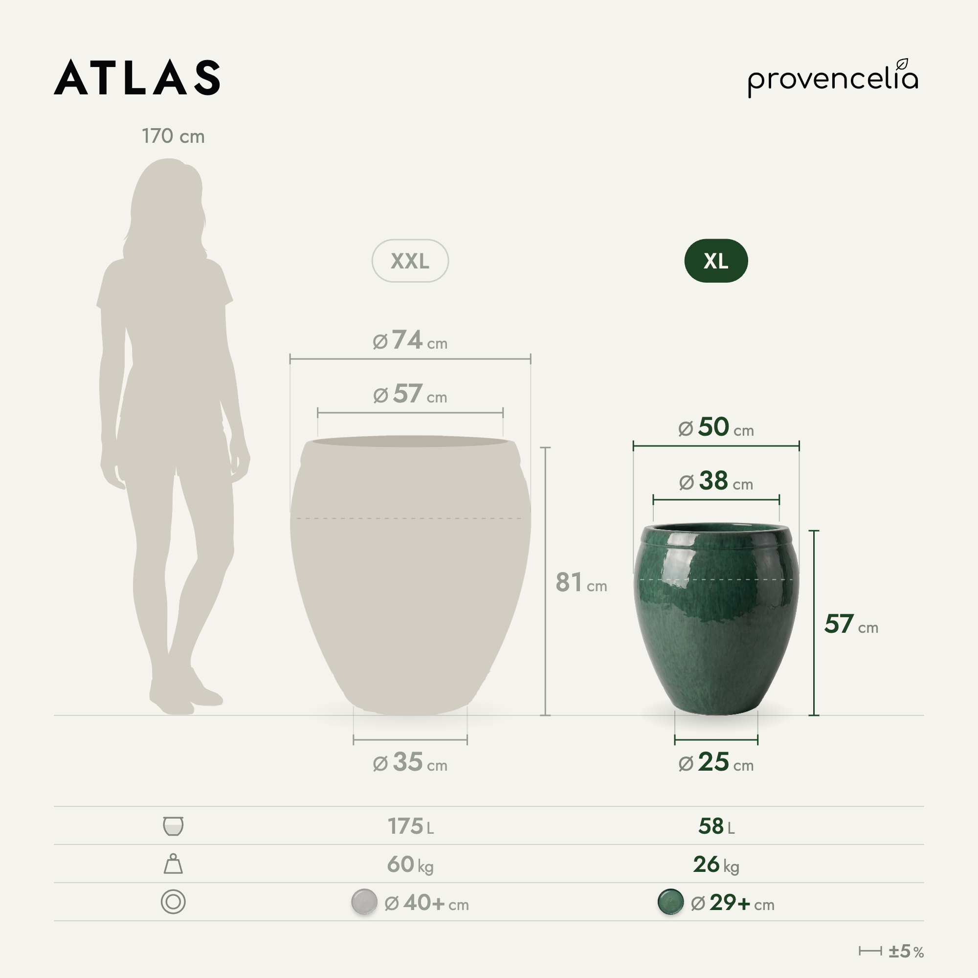 Provencelia - Pot ATLAS 52x58cm jade - Image 2
