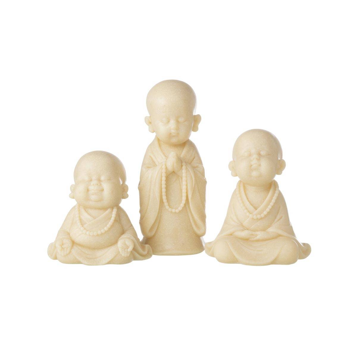 J-Line - Statuette Déco Moine Zen "Bodhi" 20cm Jaune - Image 4