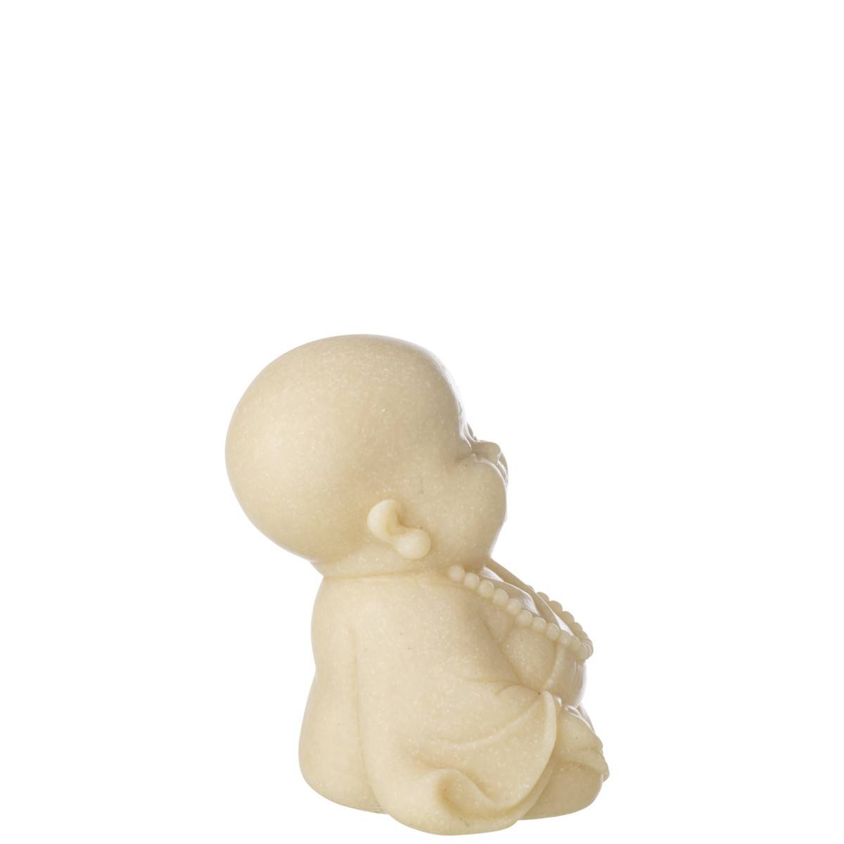 J-Line - Statuette Déco Moine Zen "Bodhi" 20cm Jaune - Image 2