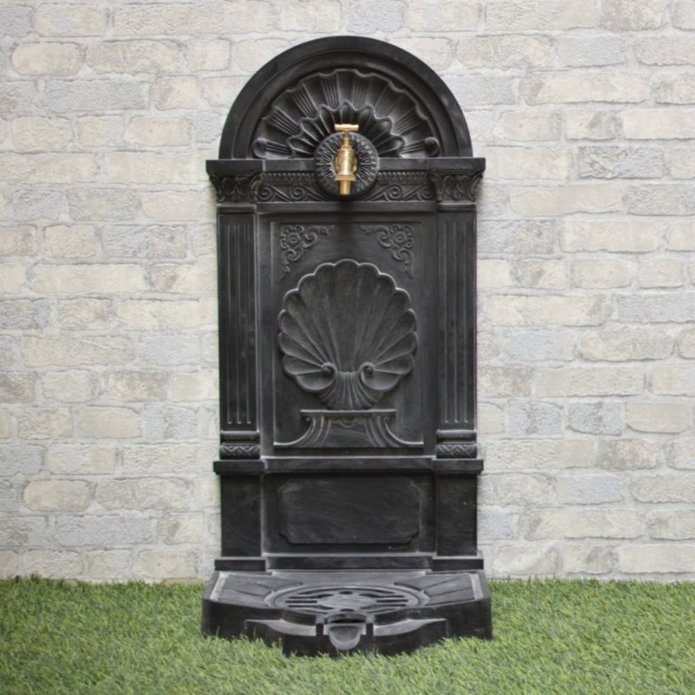 Fontaine de jardin extérieur fonte aluminium noire coquillage 84cm Chemin de campagne - Imagen 6