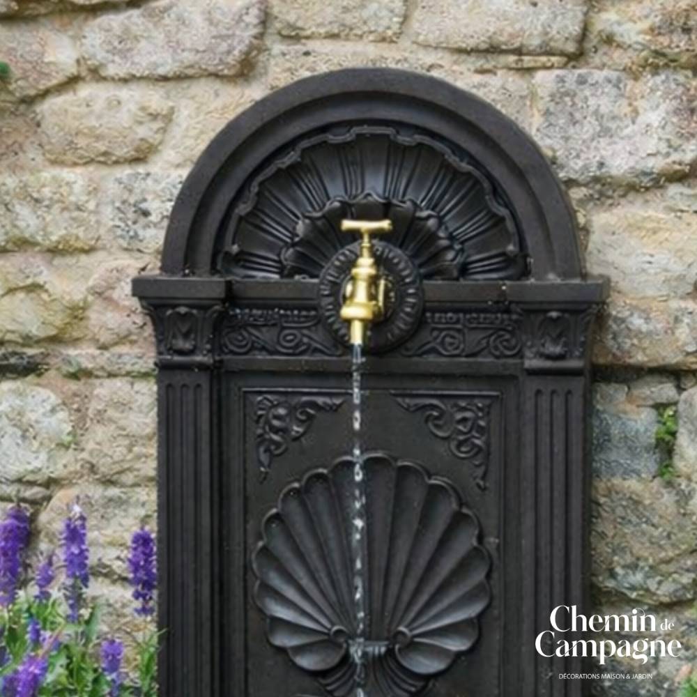 Fontaine de jardin extérieur fonte aluminium noire coquillage 84cm Chemin de campagne - Imagen 3