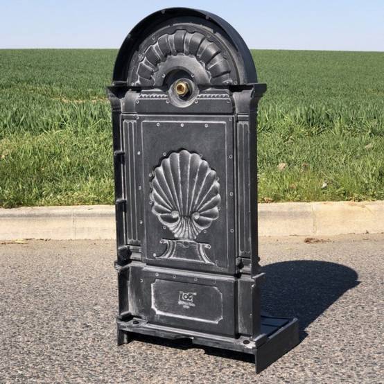 Fontaine de jardin extérieur fonte aluminium noire coquillage 84cm Chemin de campagne - Imagen 7