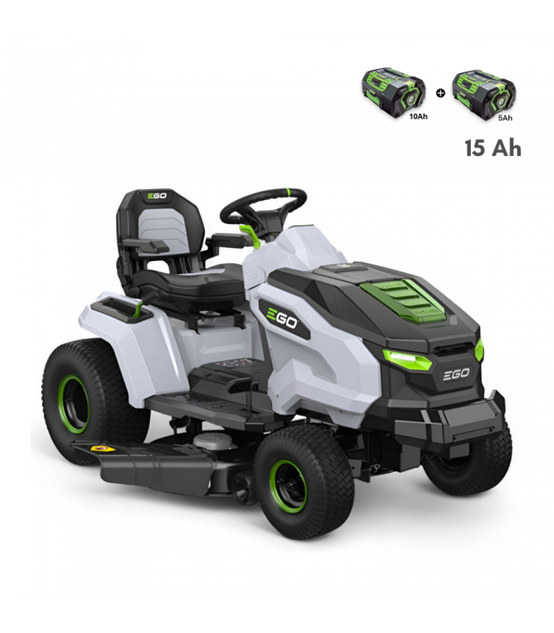 Tondeuse électrique autoportée avec pack batteries 15 Ah et chargeur mural, coupe mulching 107 cm - EGO TR4201E - Image 1