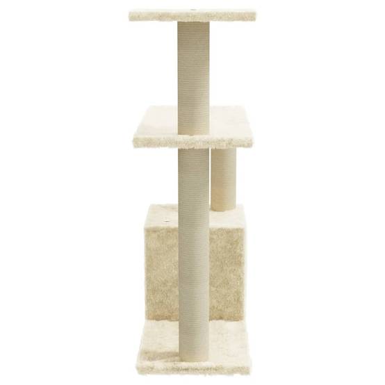 Arbre à chat bois d'ingénierie et sisal crème 54 x 22 x 70 cm - PANGIVO - Image 4