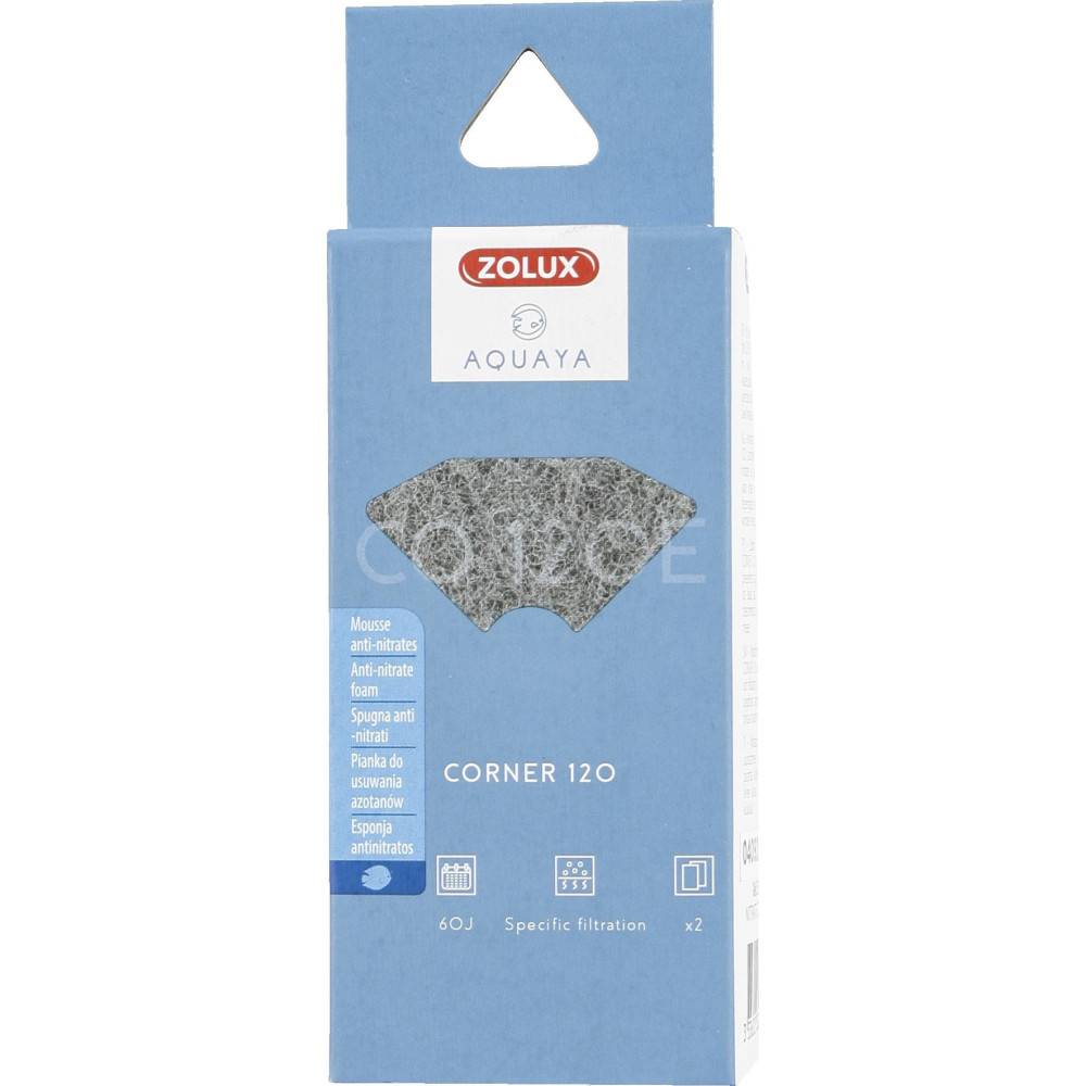 Zolux - Filtre pour pompe corner 120, filtre CO 120 E mousse anti-nitrates x 2. pour aquarium. - Imagen 2