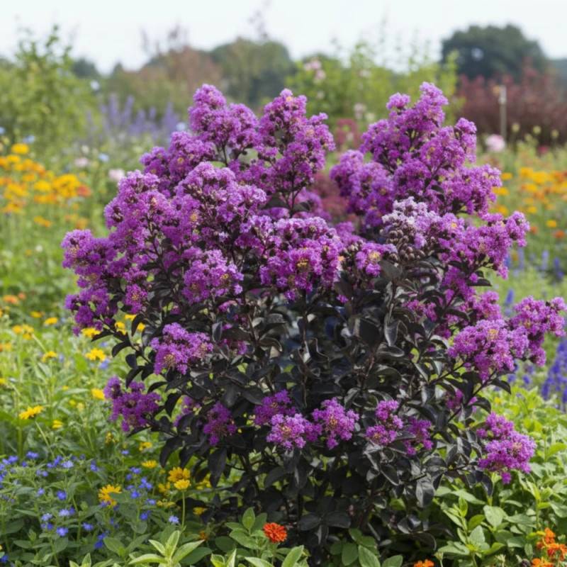 Lilas des Indes Black Diamond® Purely Purple™, Lagerstroemia à fleurs Violette - feuillage Caduc - Pot de 7,5L - 60/80 cm- hauteur à maturité De 1,50 - Image 3