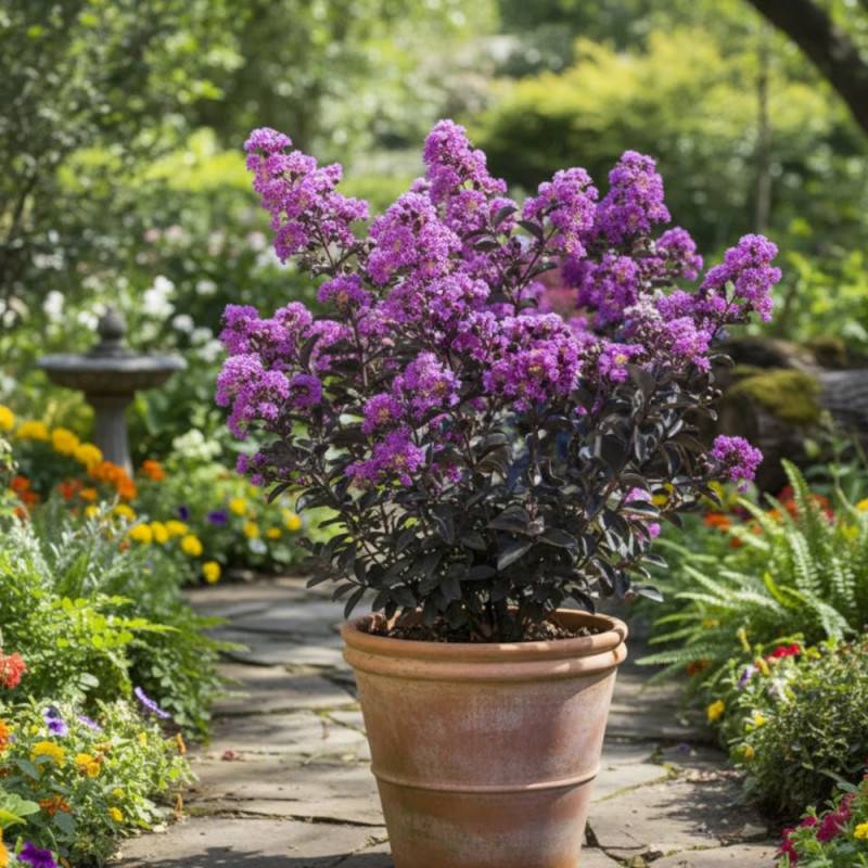 Lilas des Indes Black Diamond® Purely Purple™, Lagerstroemia à fleurs Violette - feuillage Caduc - Pot de 7,5L - 60/80 cm- hauteur à maturité De 1,50 - Image 5
