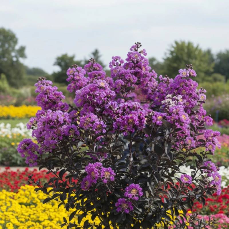 Lilas des Indes Black Diamond® Purely Purple™, Lagerstroemia à fleurs Violette - feuillage Caduc - Pot de 7,5L - 60/80 cm- hauteur à maturité De 1,50 - Image 4
